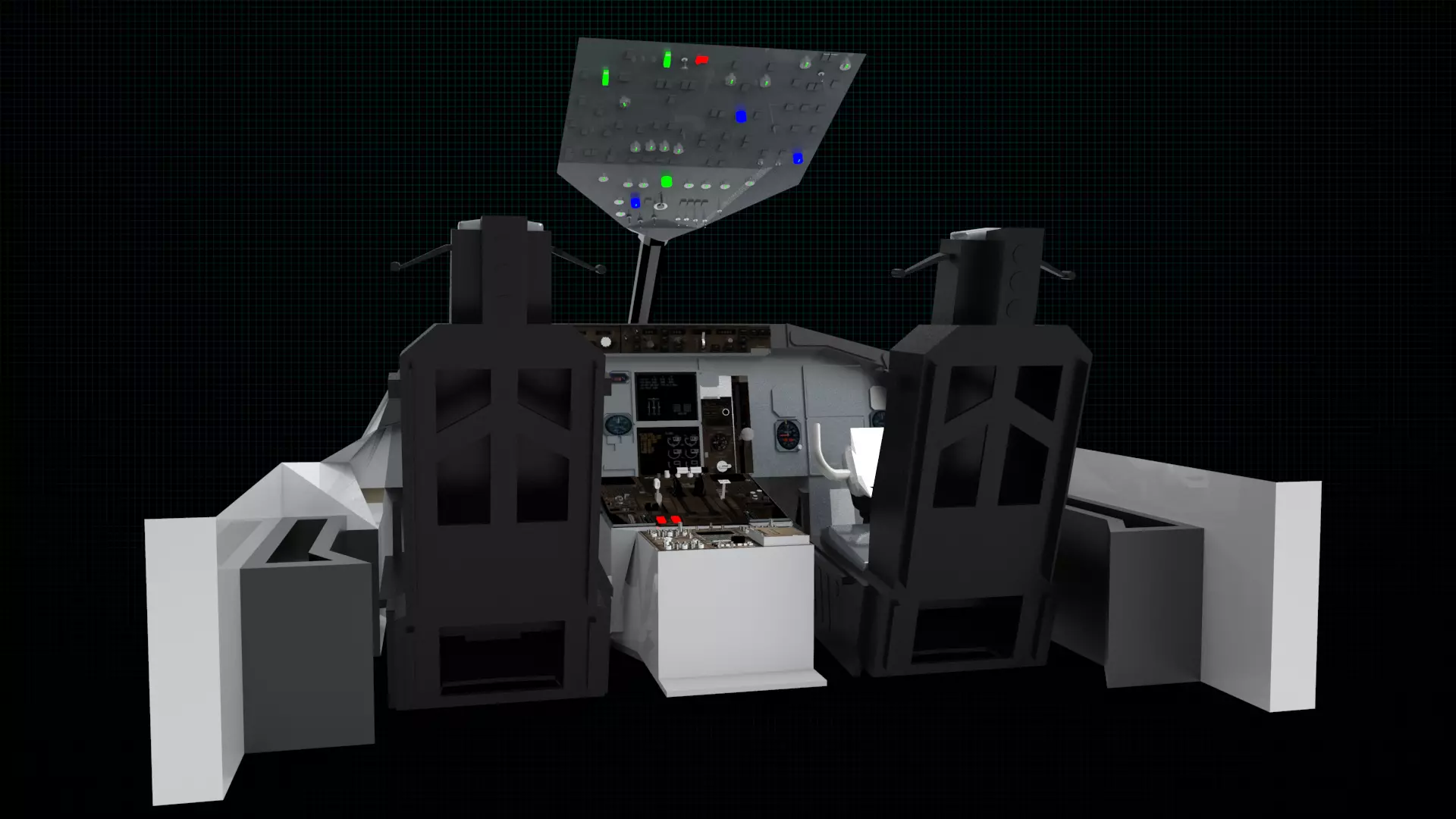 Cockpit of plane 3D model_0