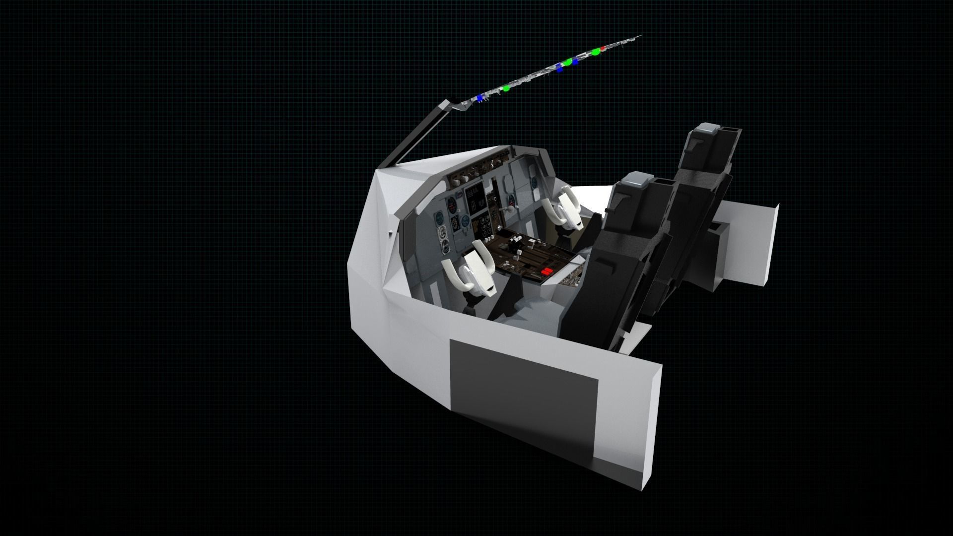 Cockpit of plane 3D model_8