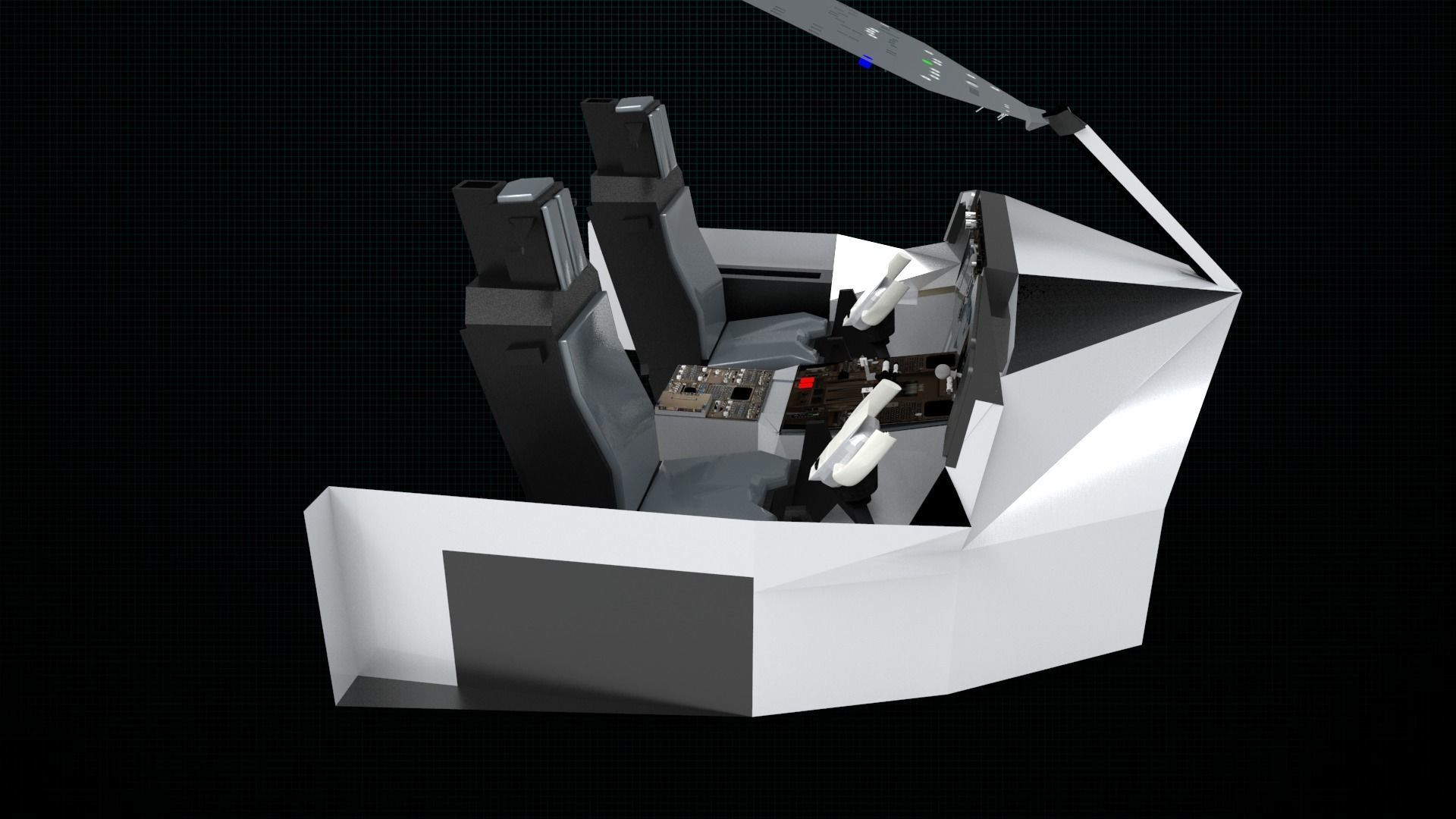 Cockpit of plane 3D model_5