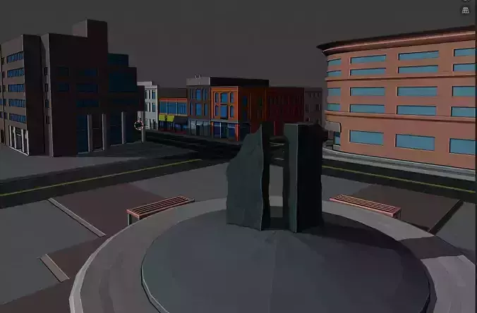 Low Poly Cityscape building