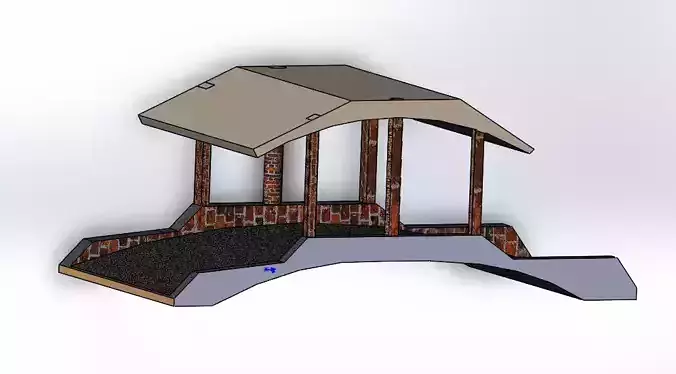 bridge wooden structure with roof