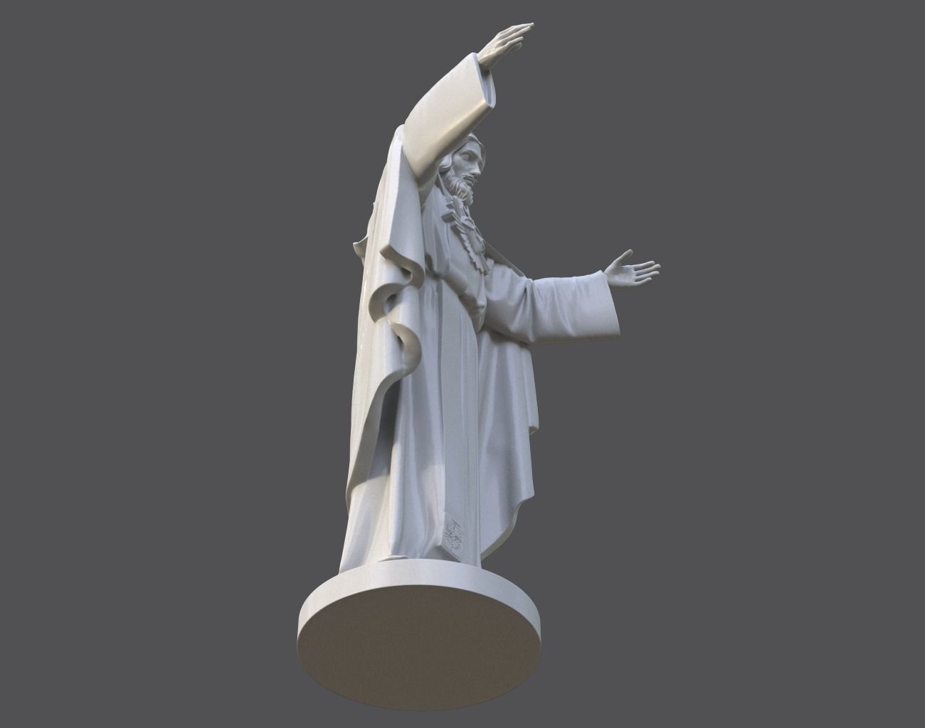 Jesus Sacred Heart Statue 220521 3D print model_28