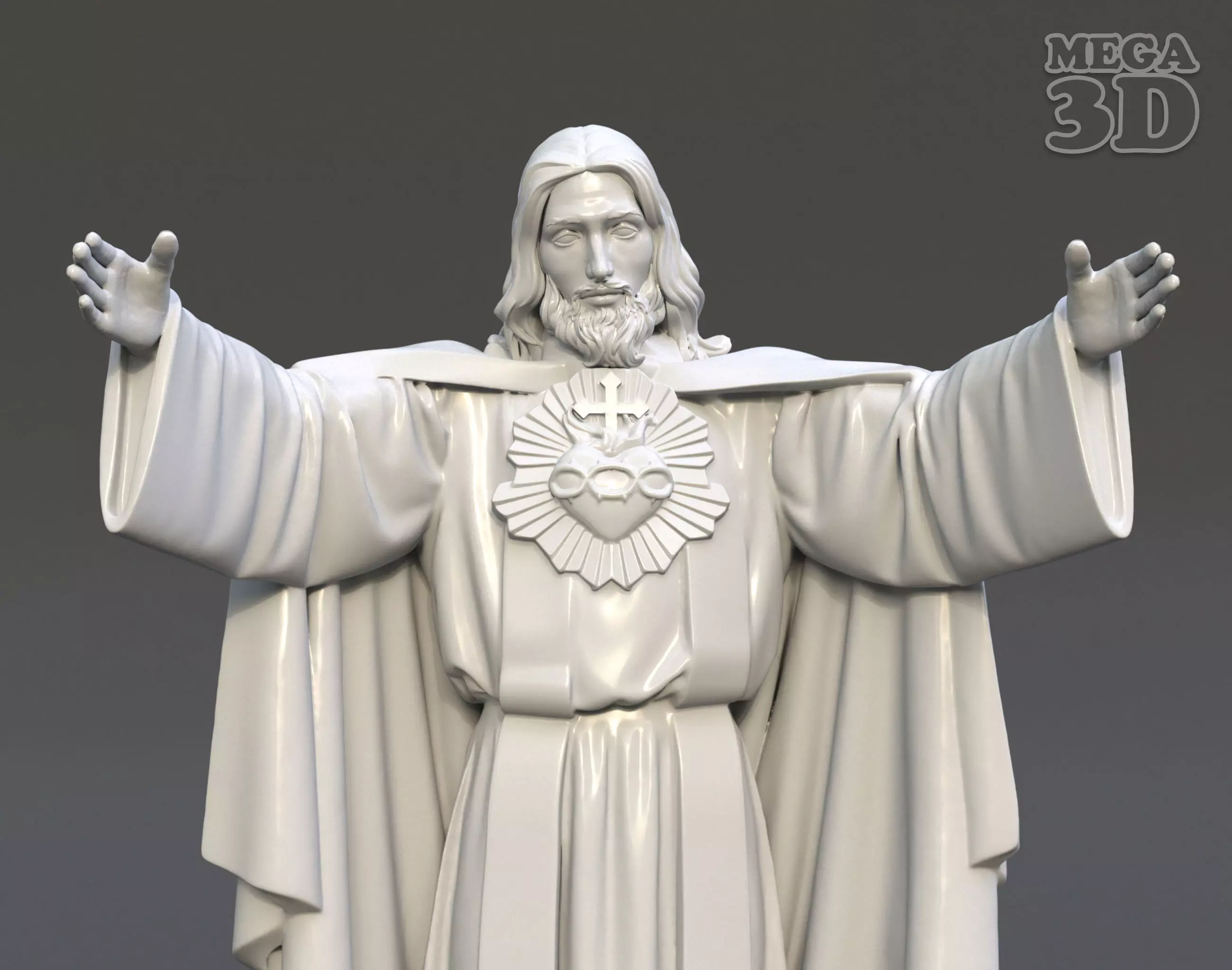 Jesus Sacred Heart Statue 220521 3D print model_0