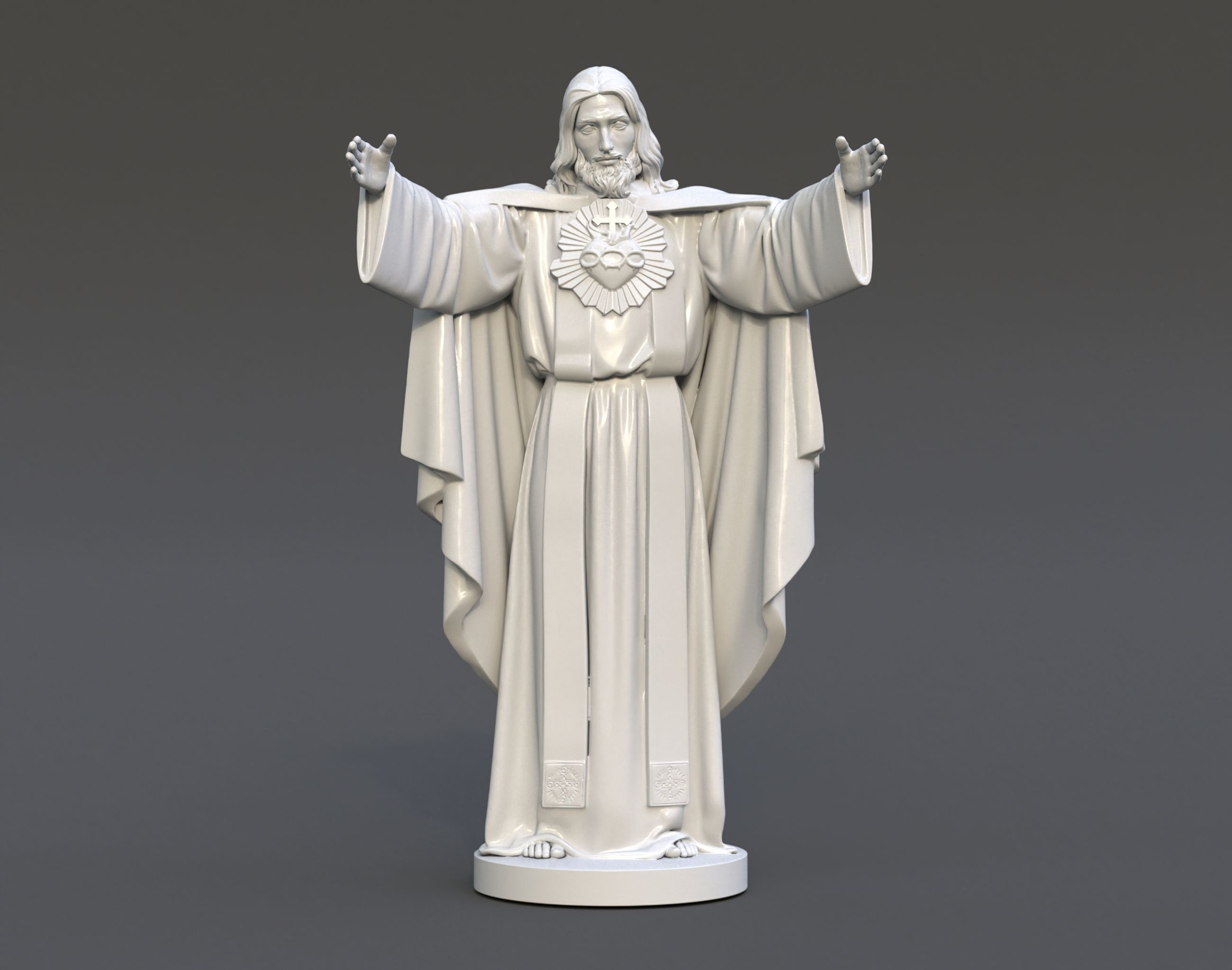 Jesus Sacred Heart Statue 220521 3D print model_1