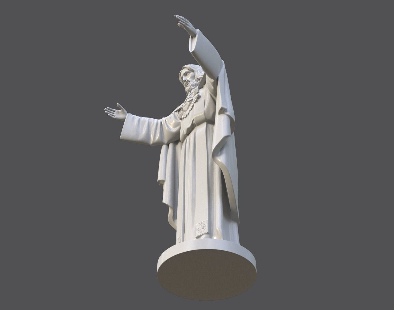 Jesus Sacred Heart Statue 220521 3D print model_23
