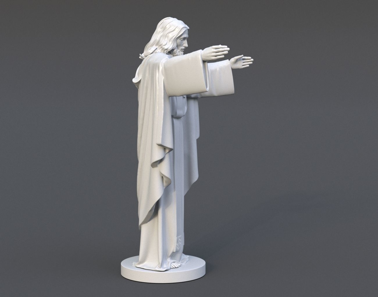 Jesus Sacred Heart Statue 220521 3D print model_8