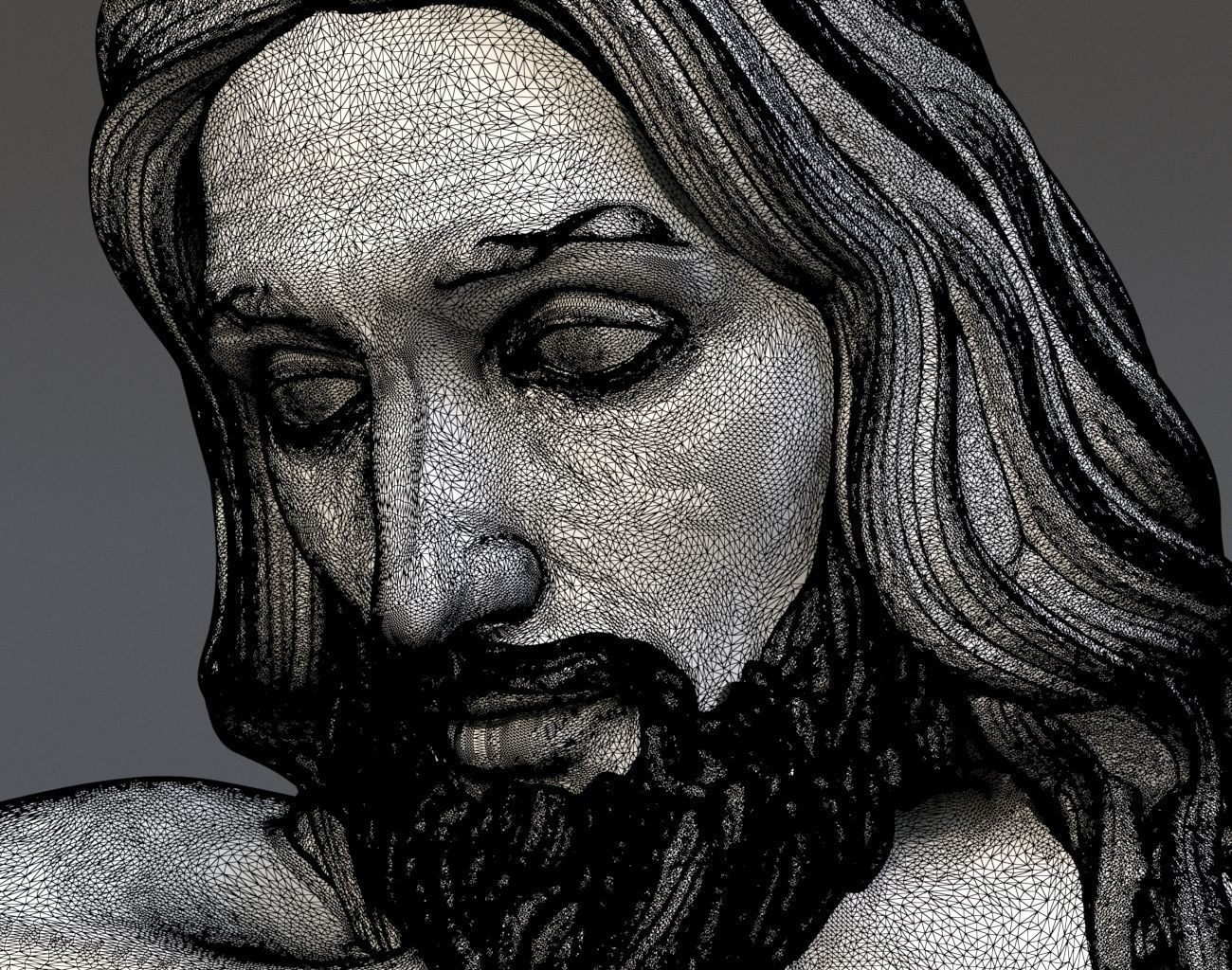 Jesus Sacred Heart Statue 220521 3D print model_29