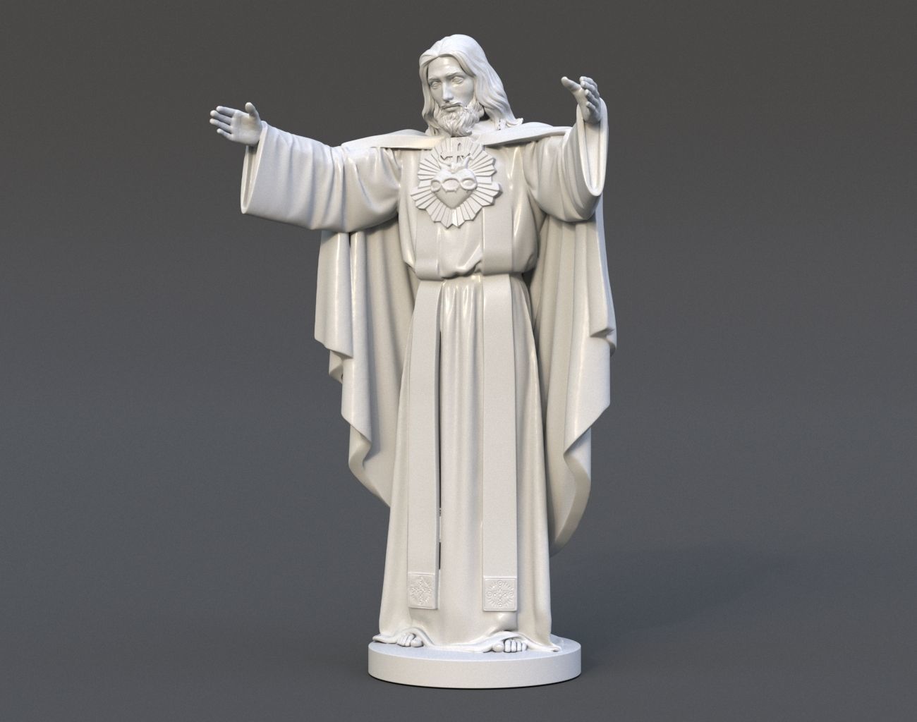 Jesus Sacred Heart Statue 220521 3D print model_2