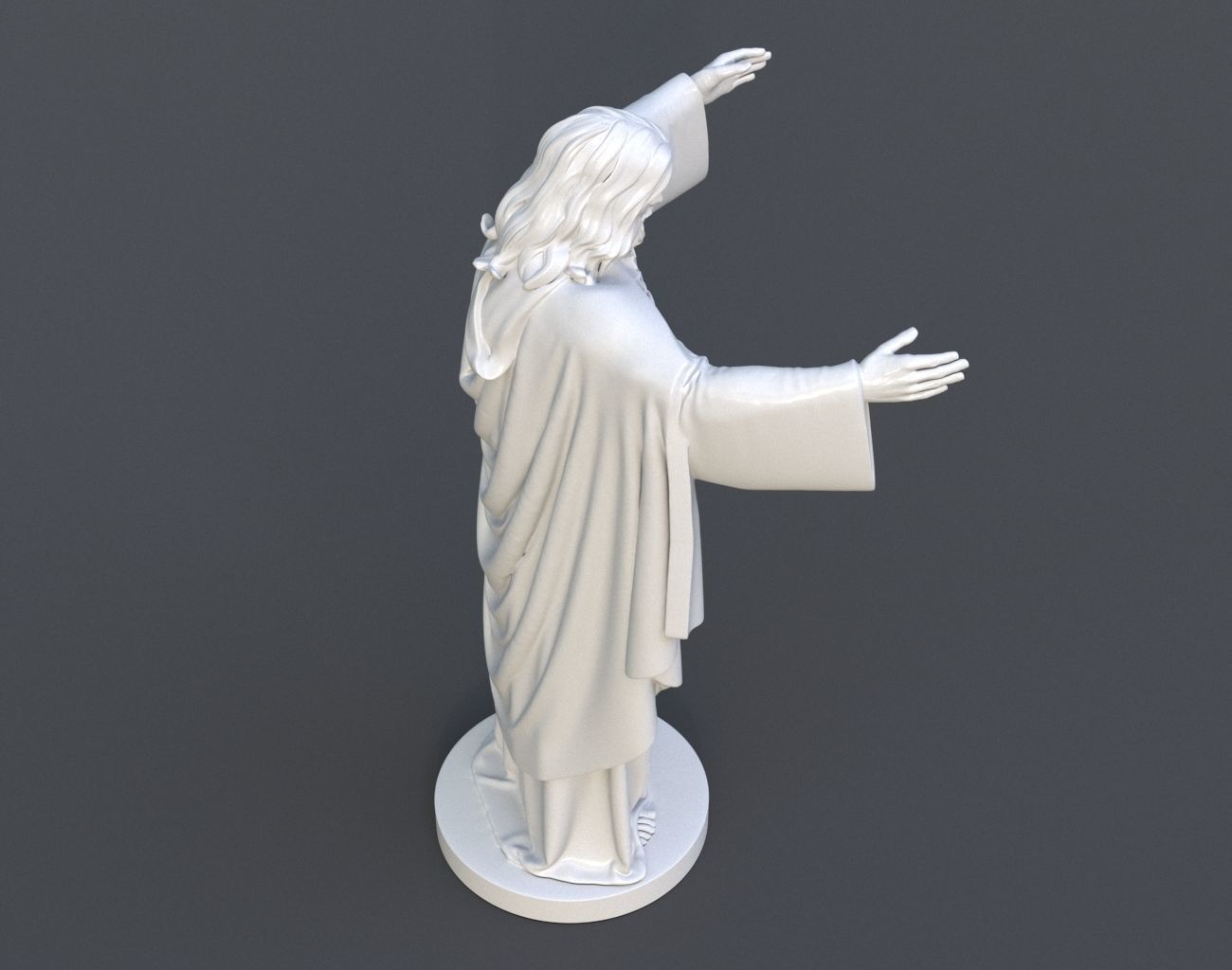 Jesus Sacred Heart Statue 220521 3D print model_19