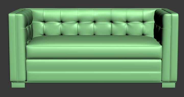 Sofa double seater Low-poly 3D model_10