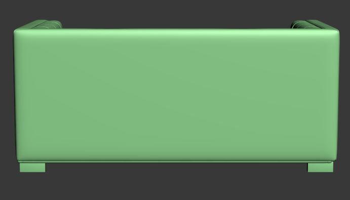 Sofa double seater Low-poly 3D model_7