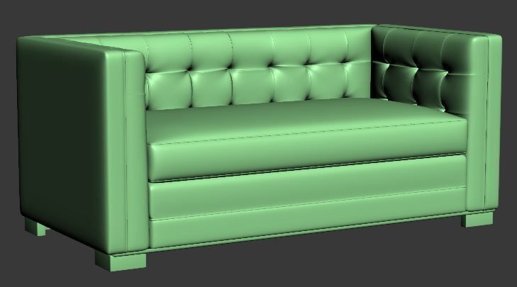 Sofa double seater Low-poly 3D model_11