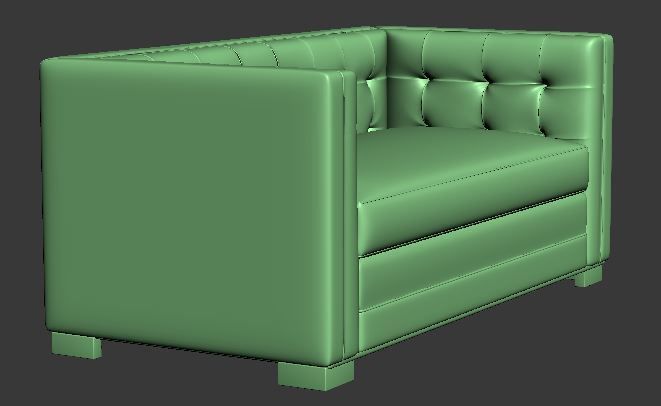 Sofa double seater Low-poly 3D model_12