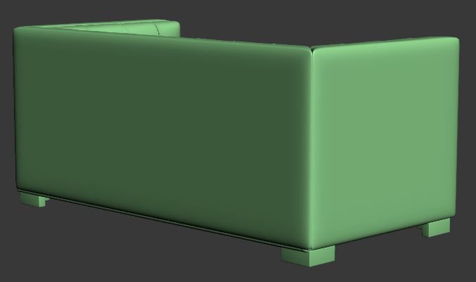 Sofa double seater Low-poly 3D model_9