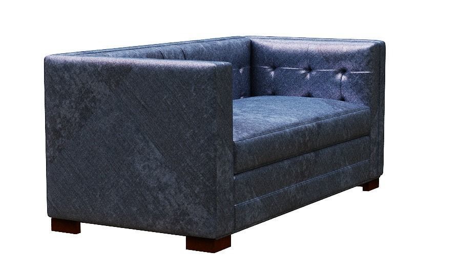 Sofa double seater Low-poly 3D model_4