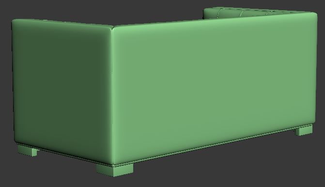 Sofa double seater Low-poly 3D model_8