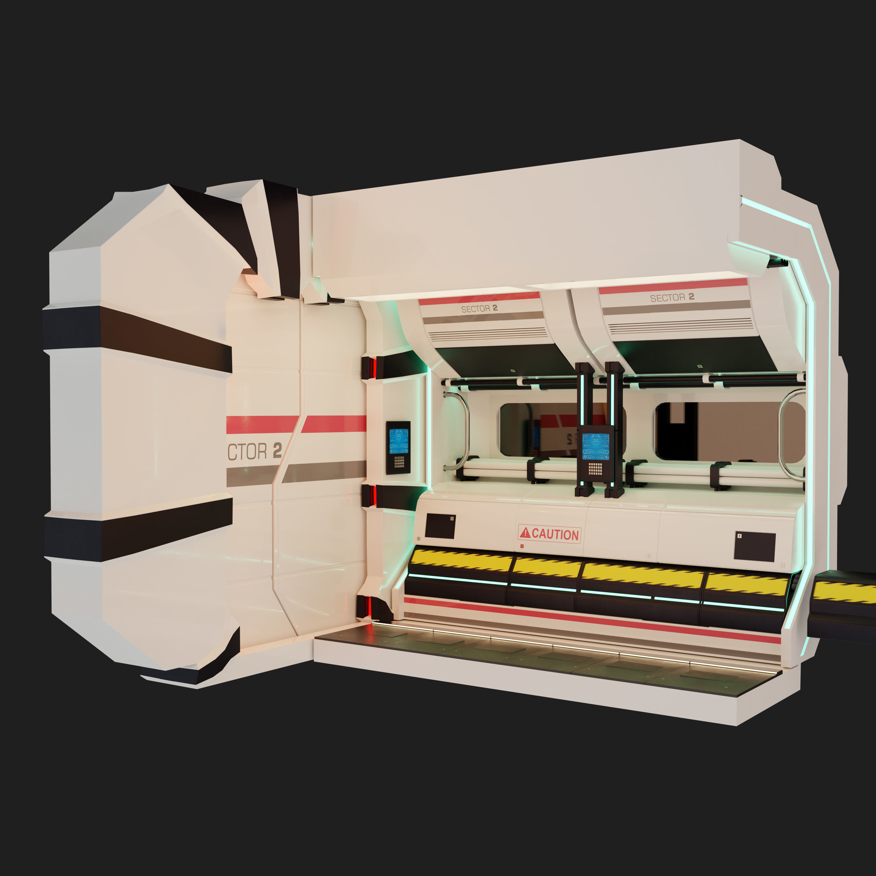 Sci Fi Corridor  3D model_9