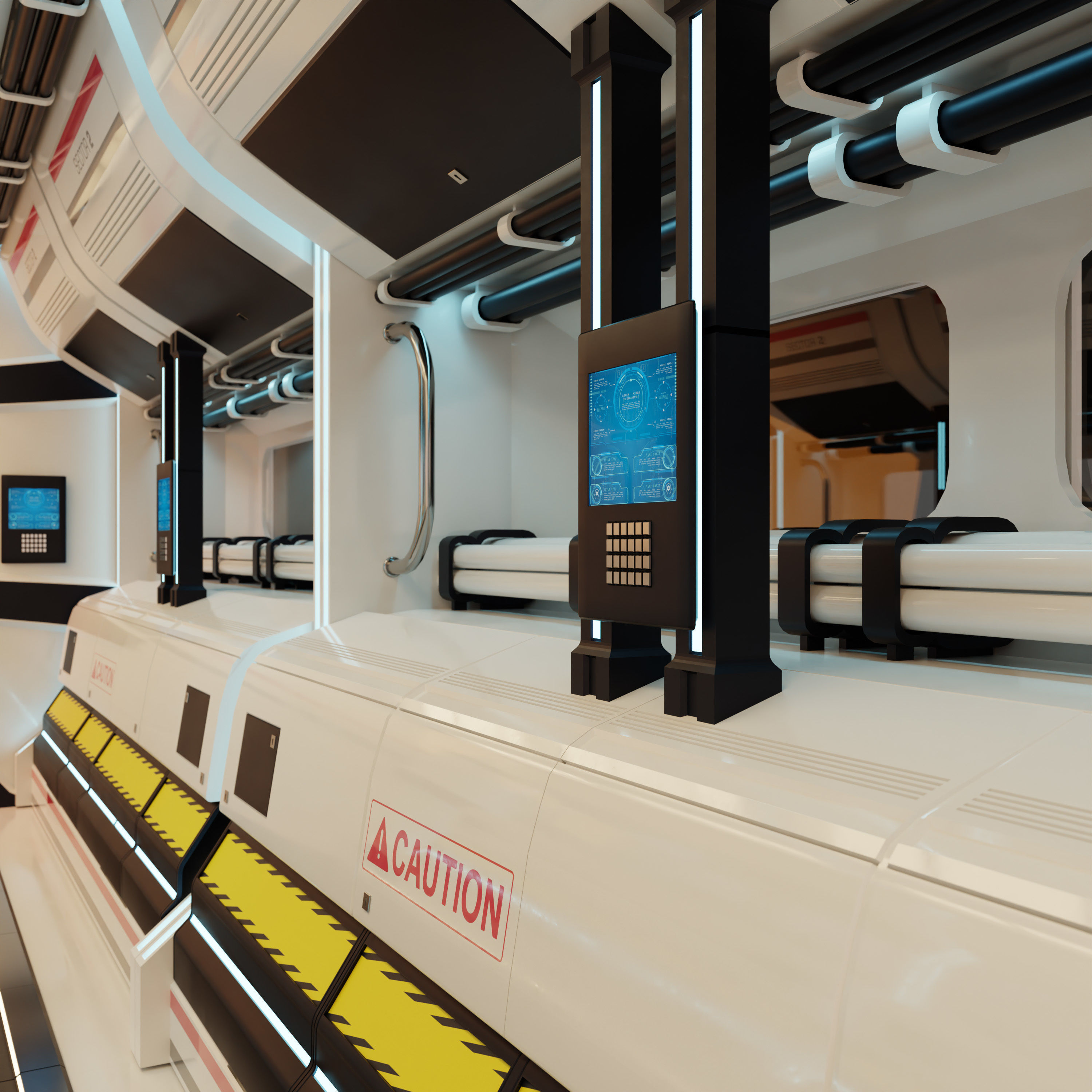 Sci Fi Corridor  3D model_2