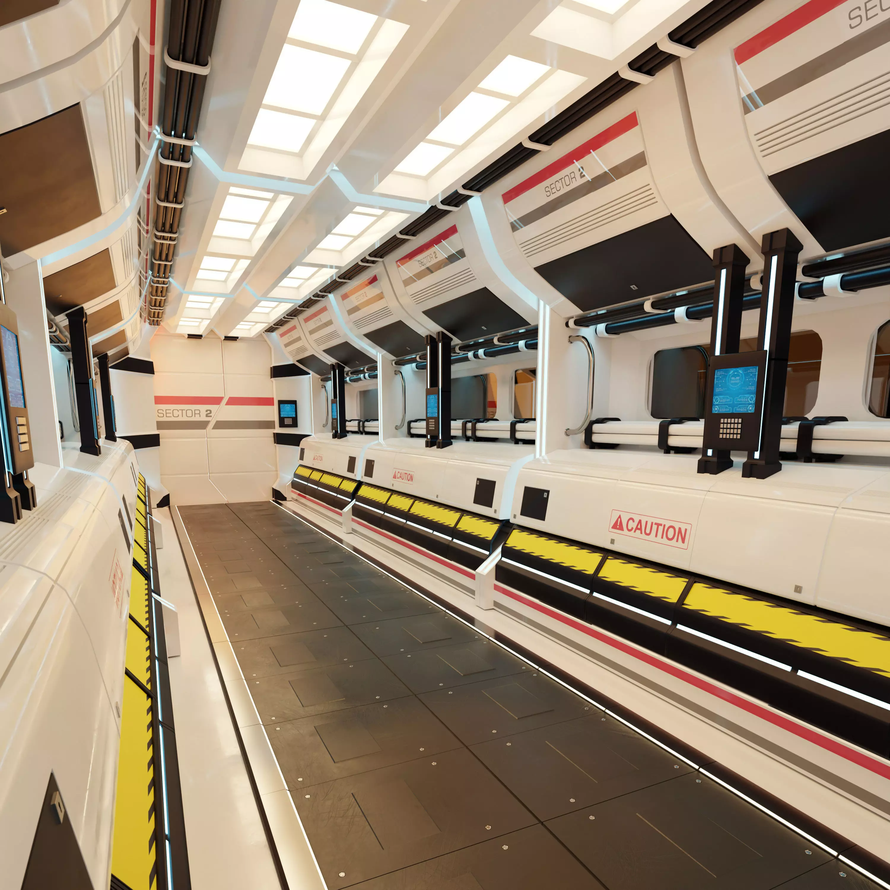 Sci Fi Corridor  3D model_0