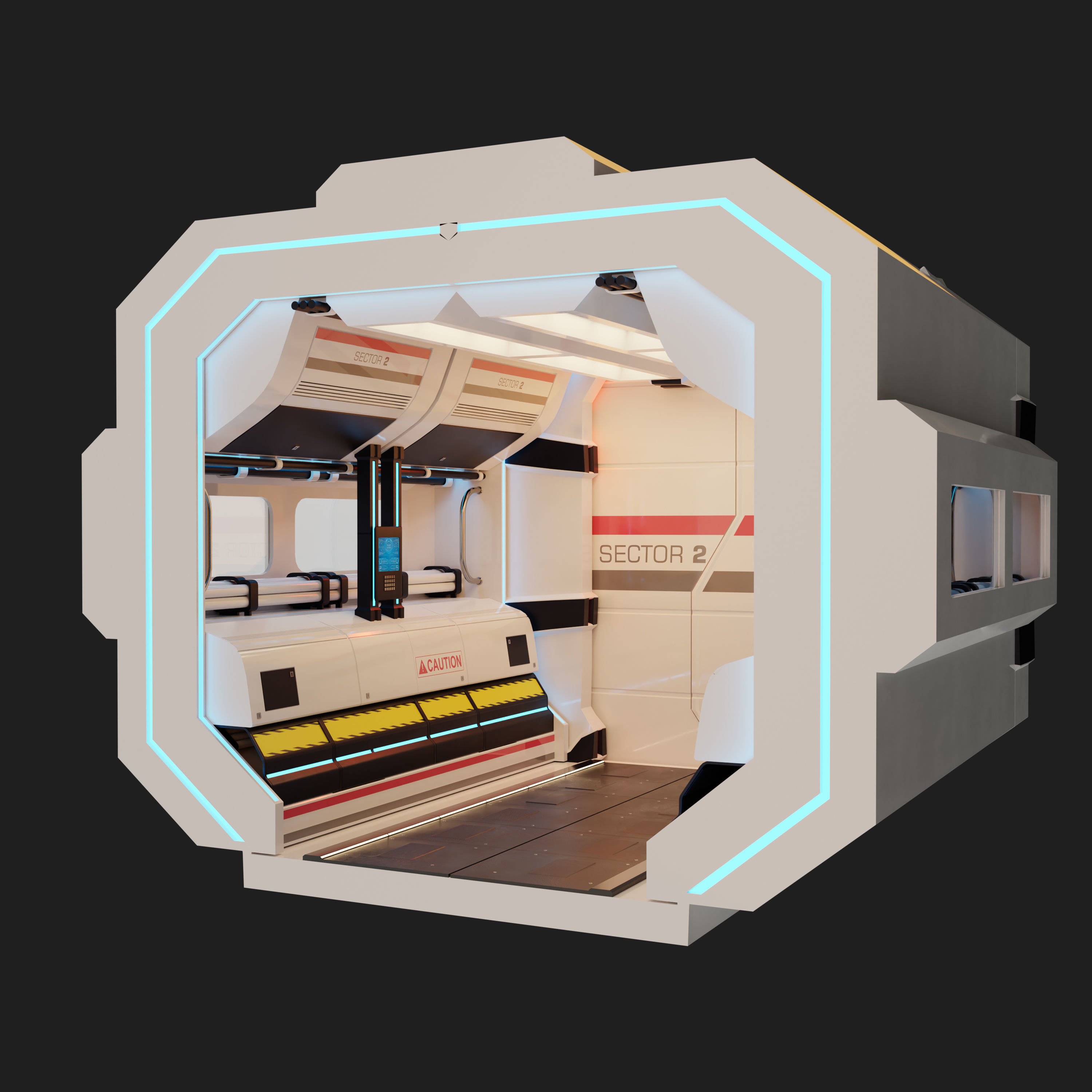 Sci Fi Corridor  3D model_7