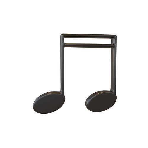 Musical Note Beamed Eighth Notes v1 002 Low-poly 3D model