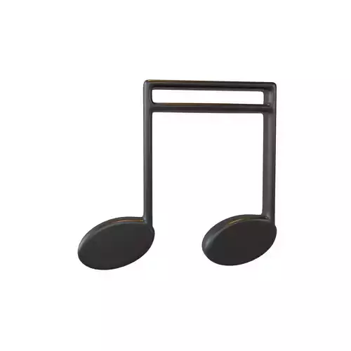 Musical Note Beamed Eighth Notes v1 002 Low-poly 3D model