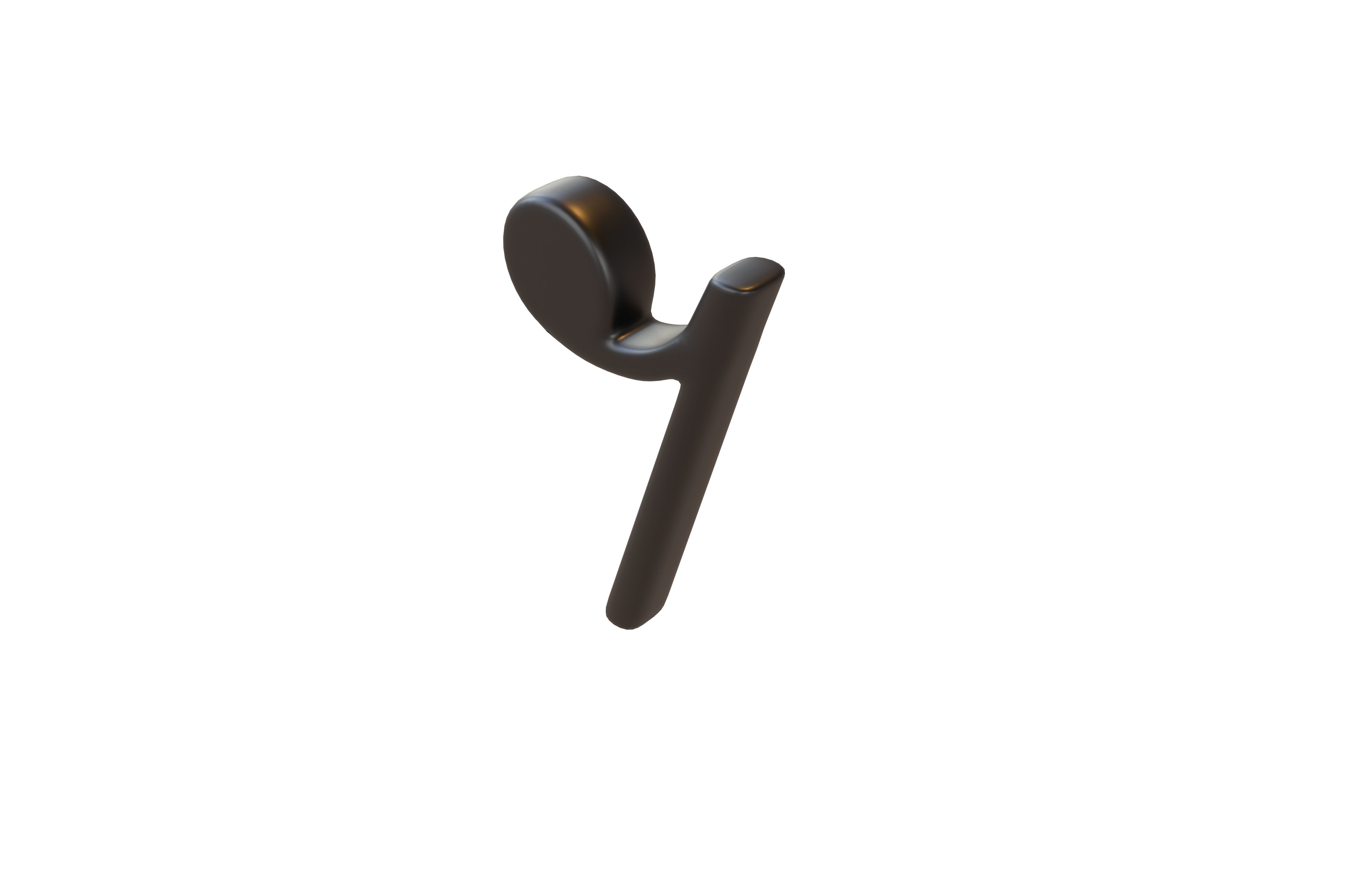 Musical Note Eighth Rest Symbol v1 001 Low-poly 3D model_2