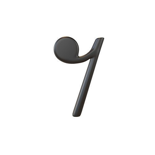 Musical Note Eighth Rest Symbol v1 001 Low-poly 3D model