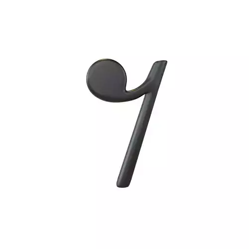 Musical Note Eighth Rest Symbol v1 001 Low-poly 3D model