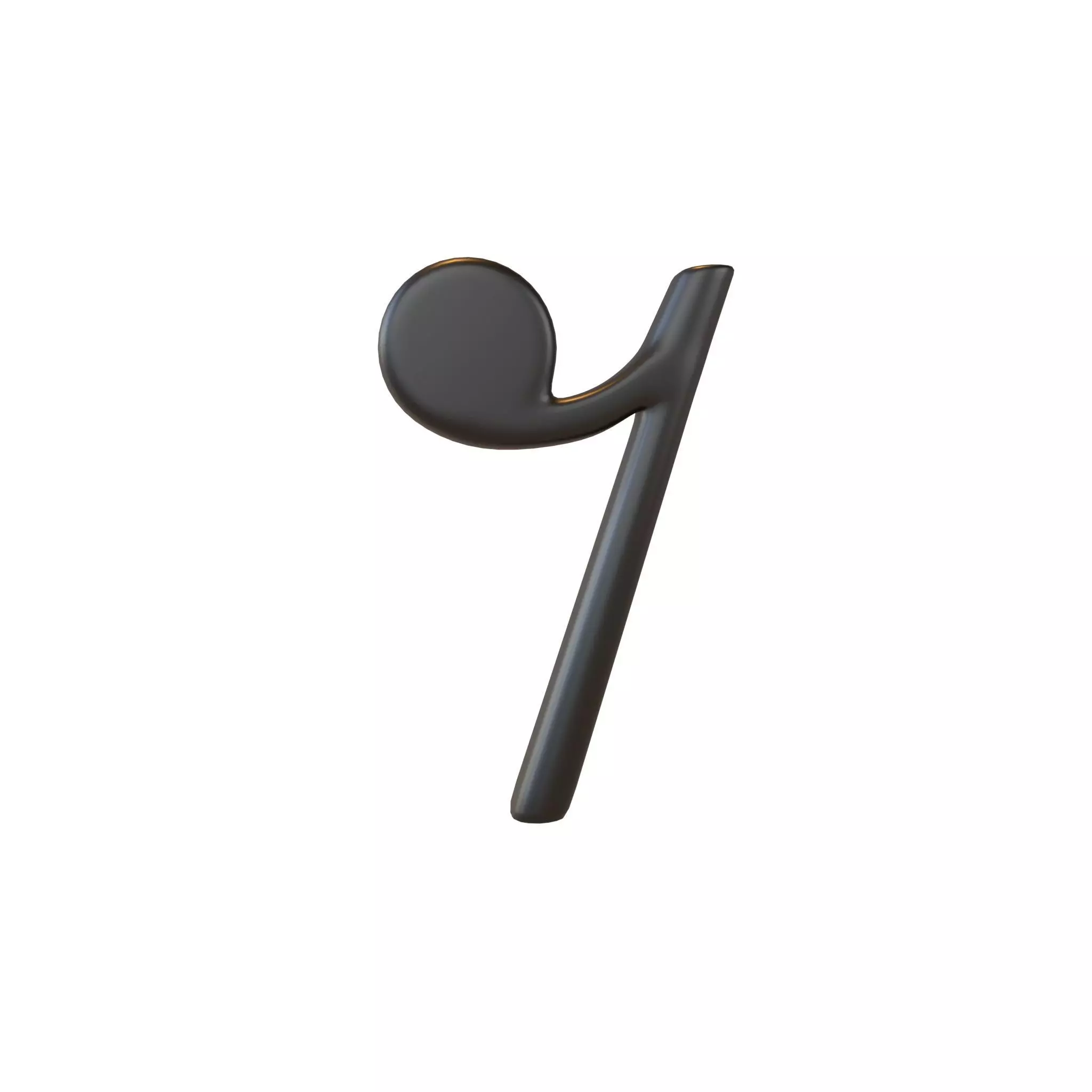 Musical Note Eighth Rest Symbol v1 001 Low-poly 3D model_0