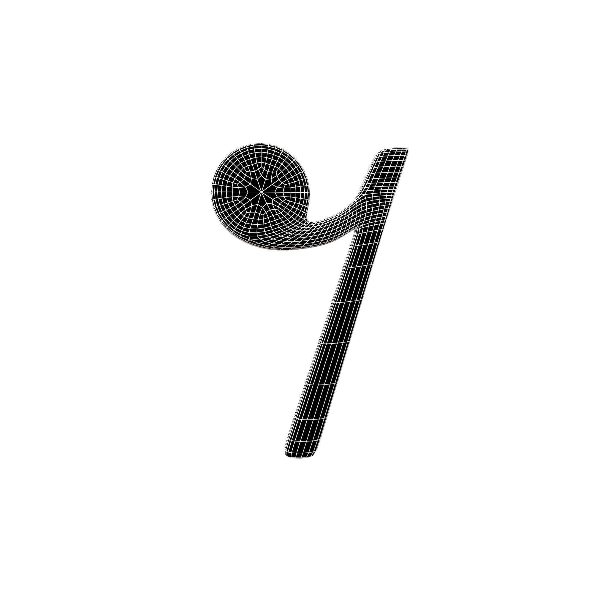 Musical Note Eighth Rest Symbol v1 001 Low-poly 3D model_4