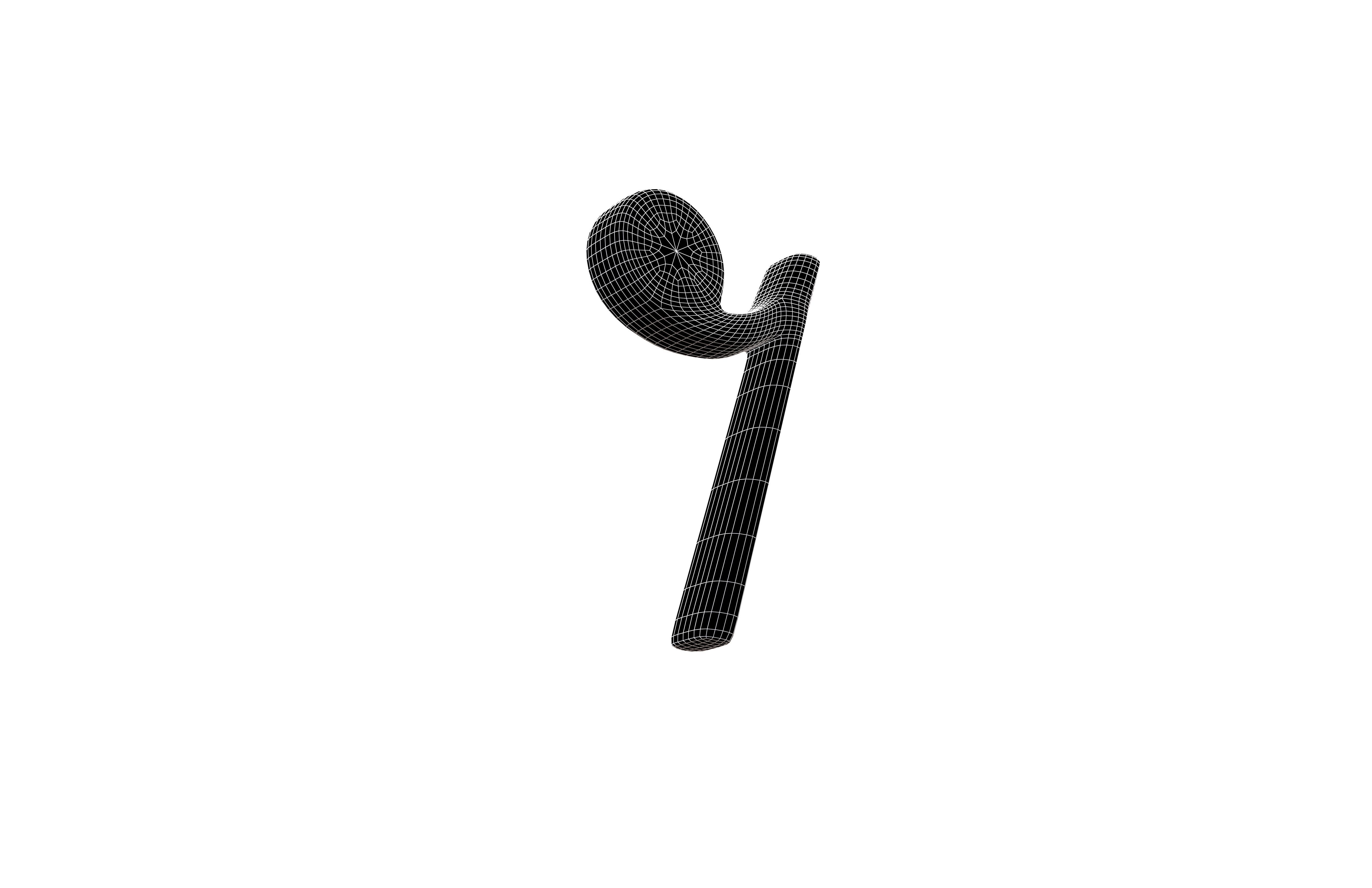 Musical Note Eighth Rest Symbol v1 001 Low-poly 3D model_7