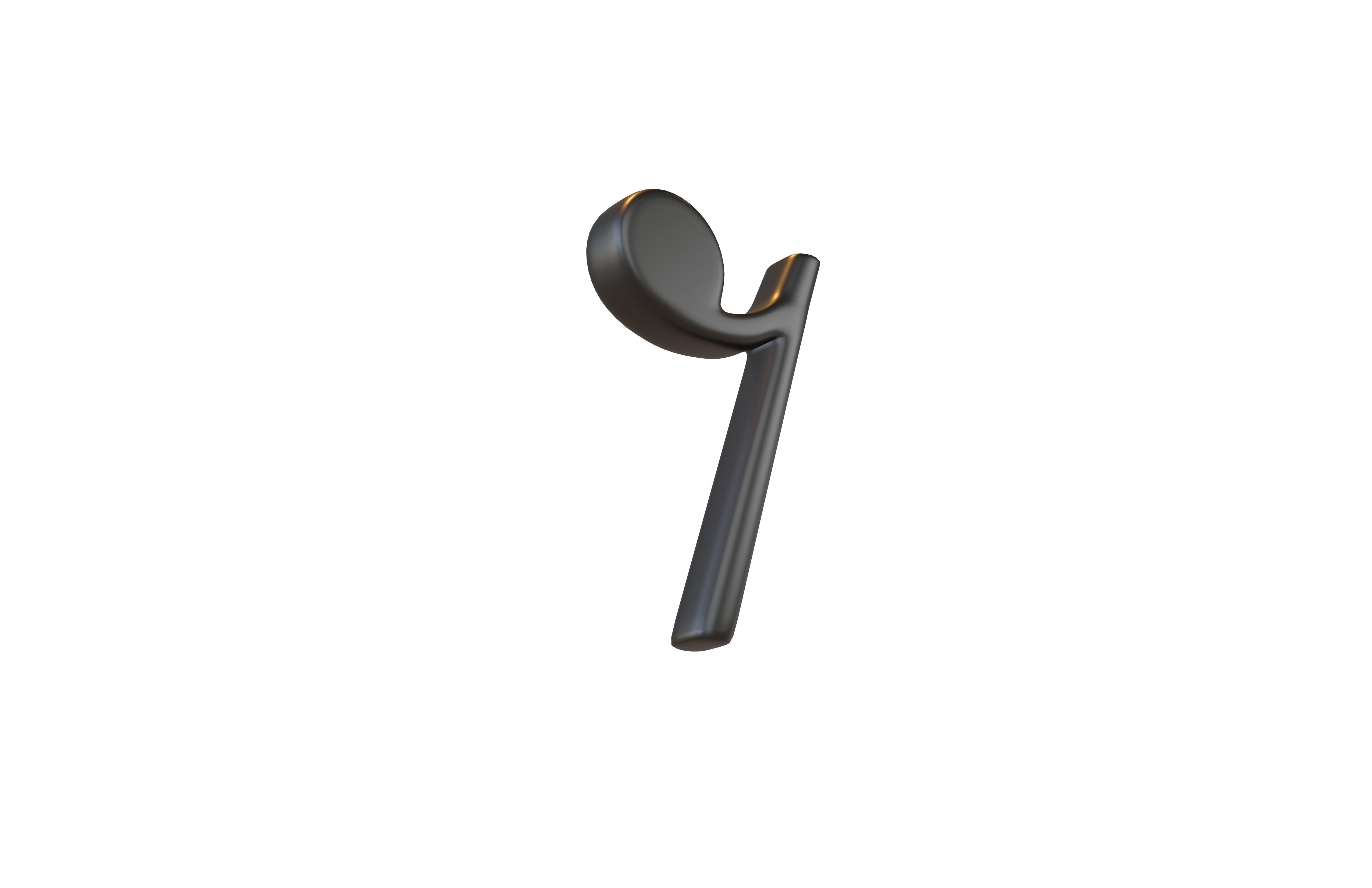 Musical Note Eighth Rest Symbol v1 001 Low-poly 3D model_3