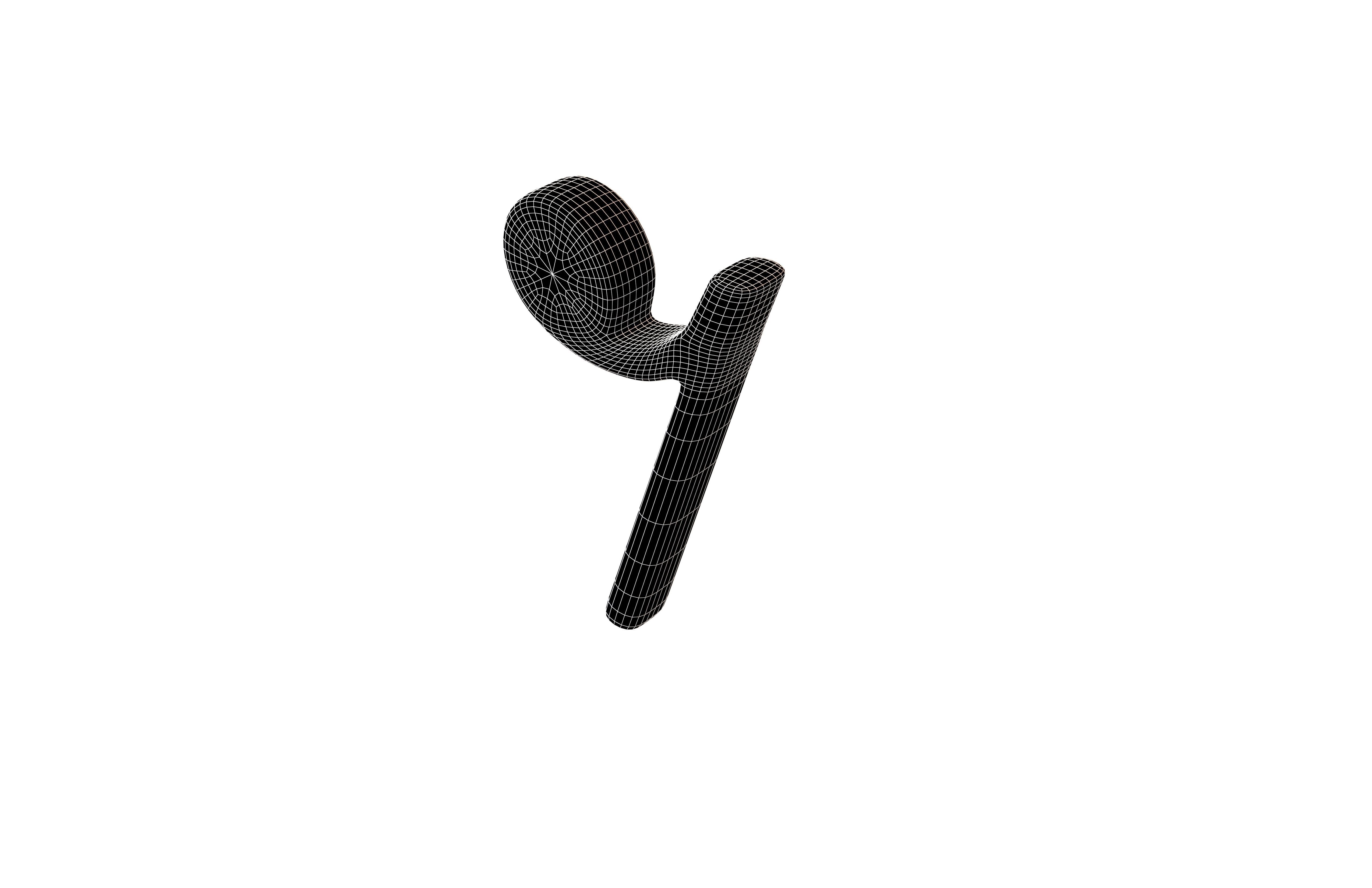 Musical Note Eighth Rest Symbol v1 001 Low-poly 3D model_6