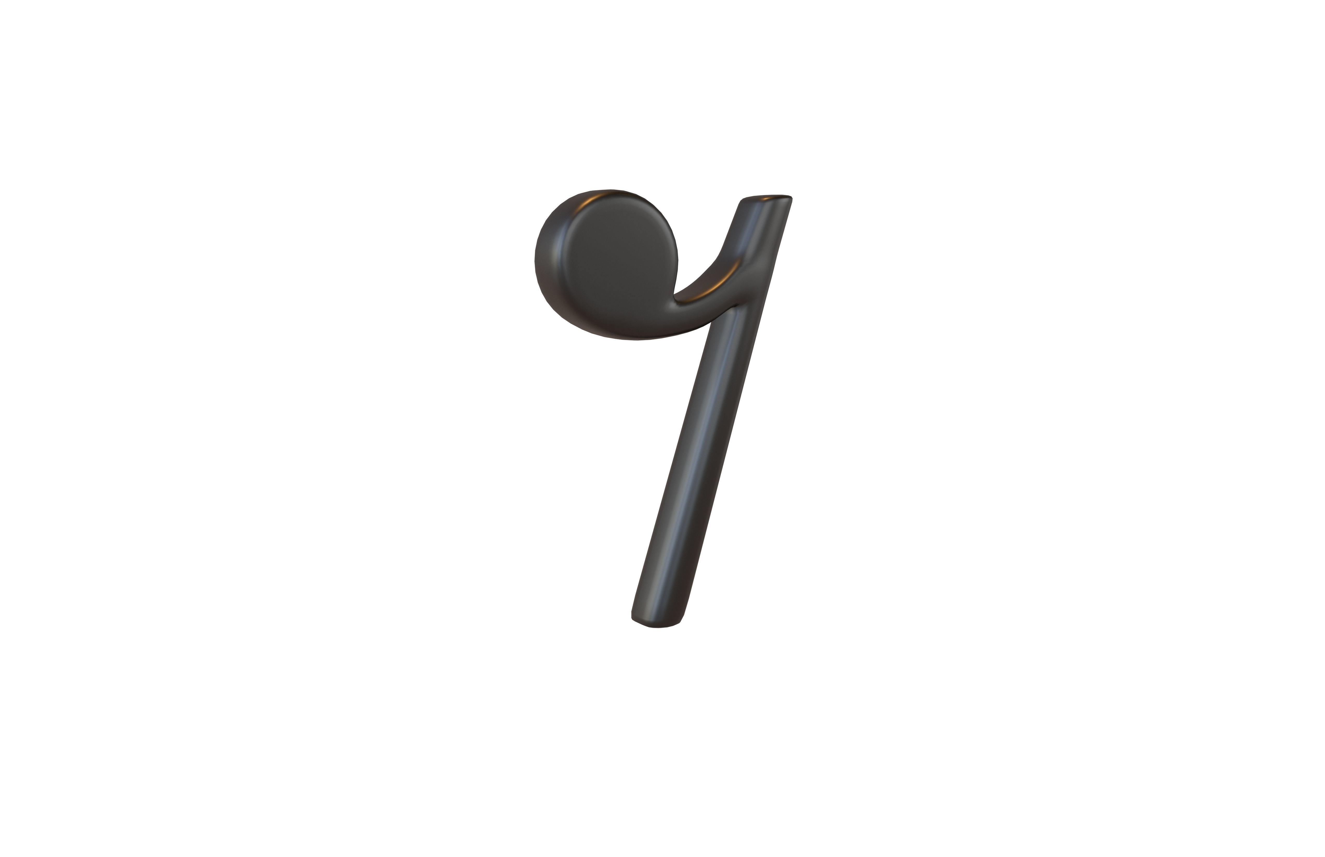 Musical Note Eighth Rest Symbol v1 001 Low-poly 3D model_1