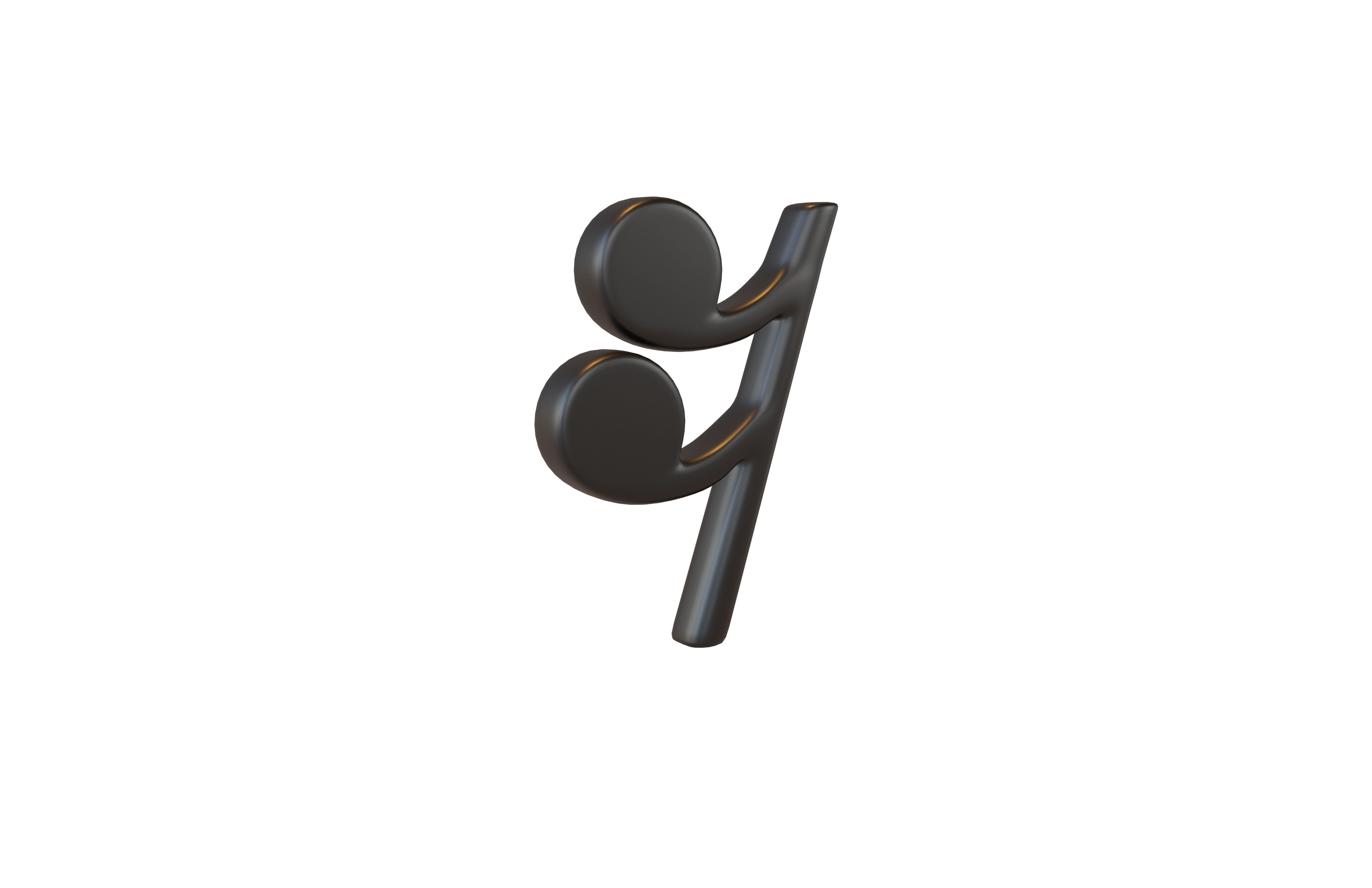 Musical Note Sixteenth Note Rest Symbol v1 001 Low-poly 3D model_1