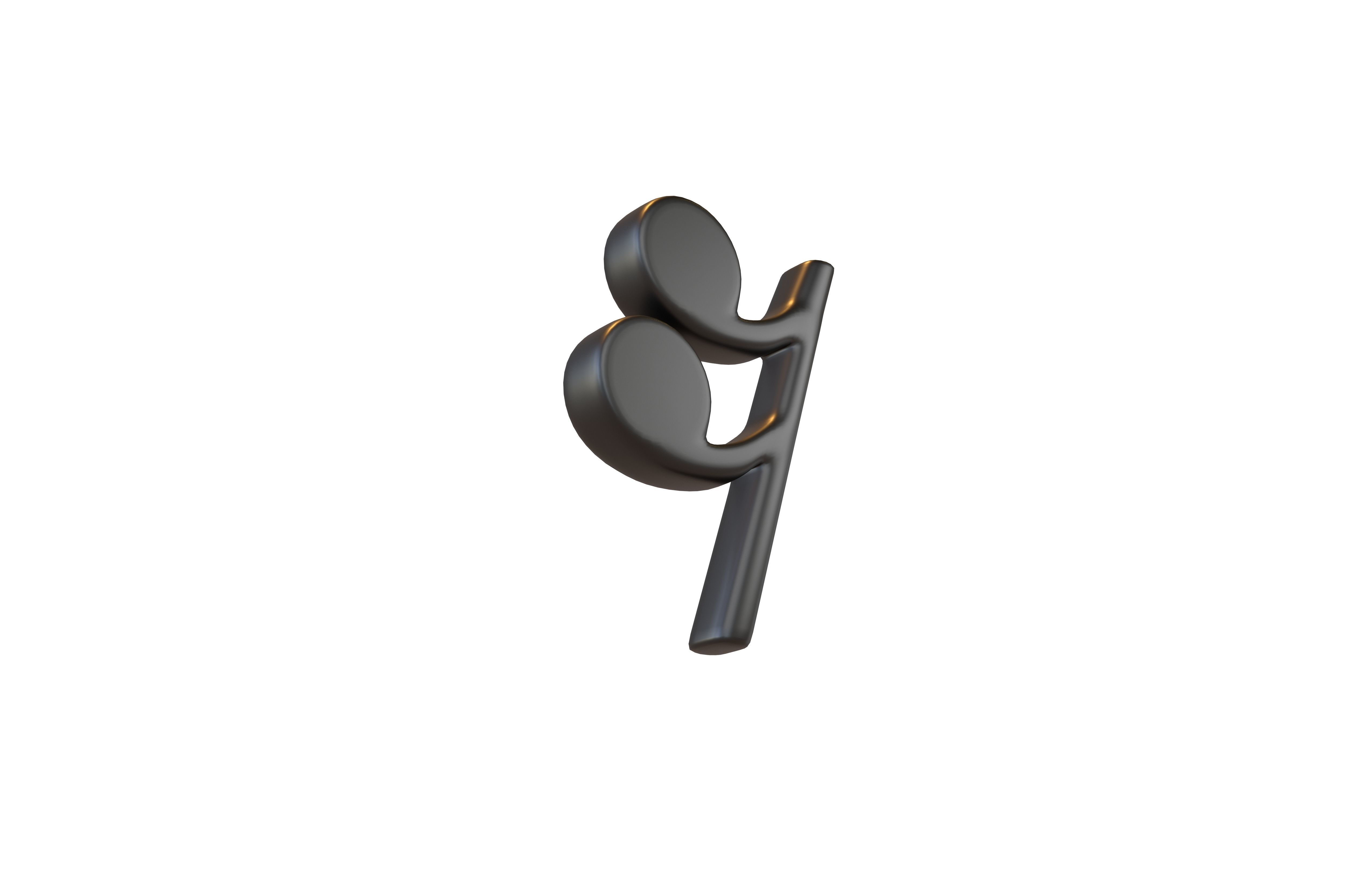 Musical Note Sixteenth Note Rest Symbol v1 001 Low-poly 3D model_3
