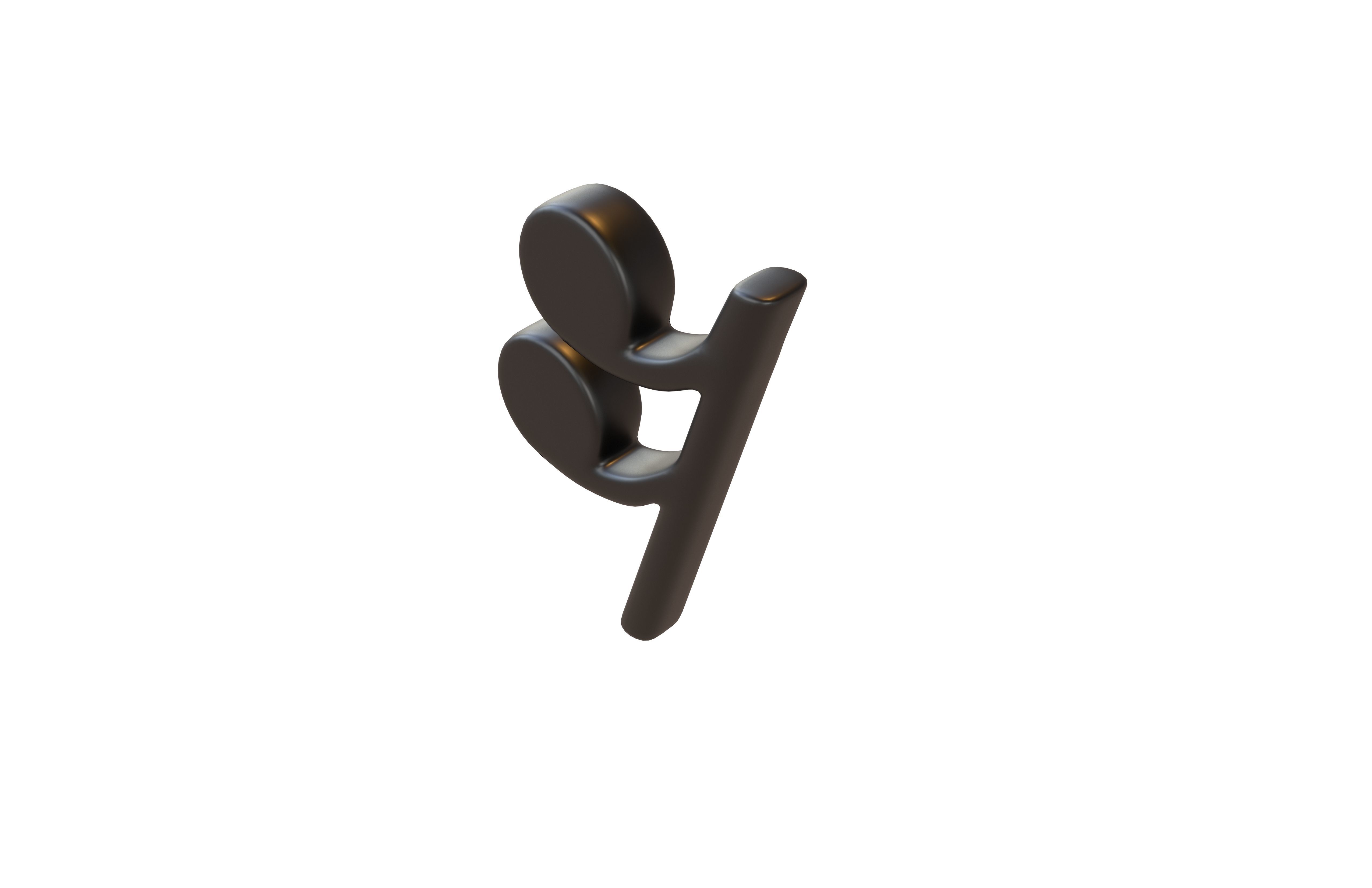 Musical Note Sixteenth Note Rest Symbol v1 001 Low-poly 3D model_2