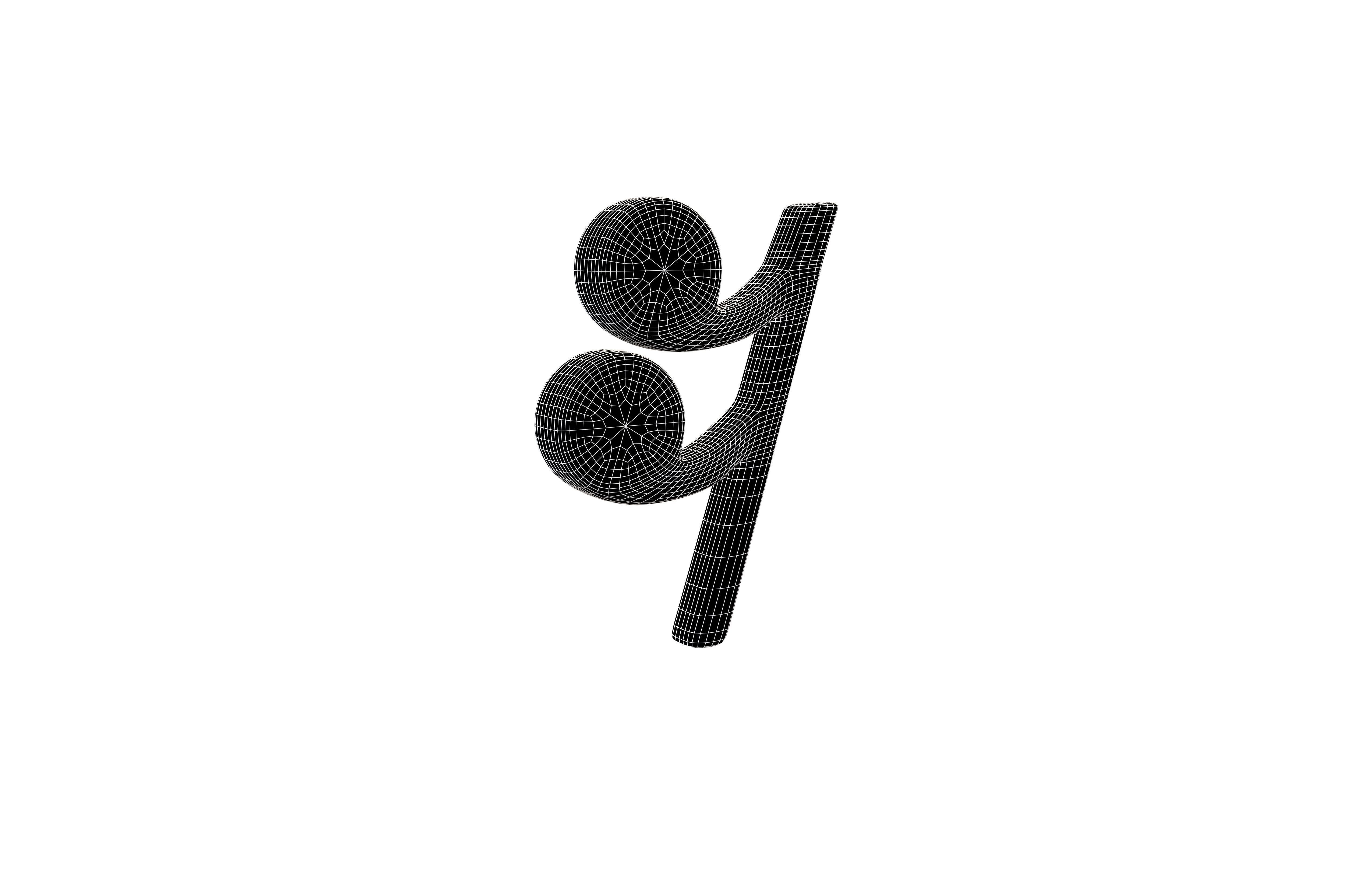 Musical Note Sixteenth Note Rest Symbol v1 001 Low-poly 3D model_5