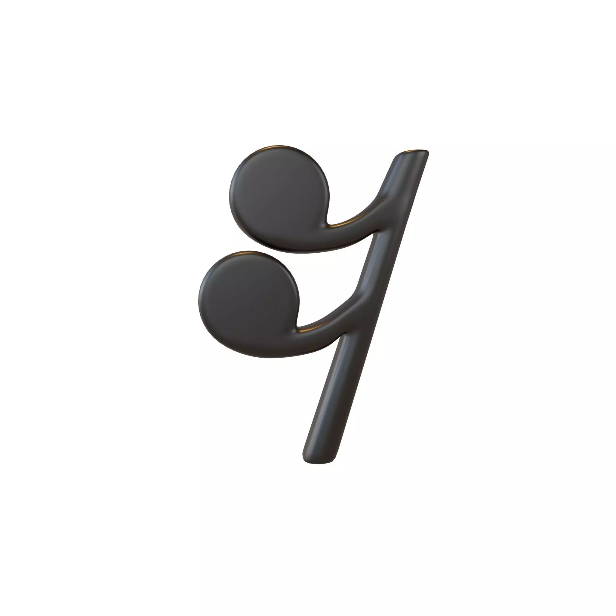 Musical Note Sixteenth Note Rest Symbol v1 001 Low-poly 3D model_0