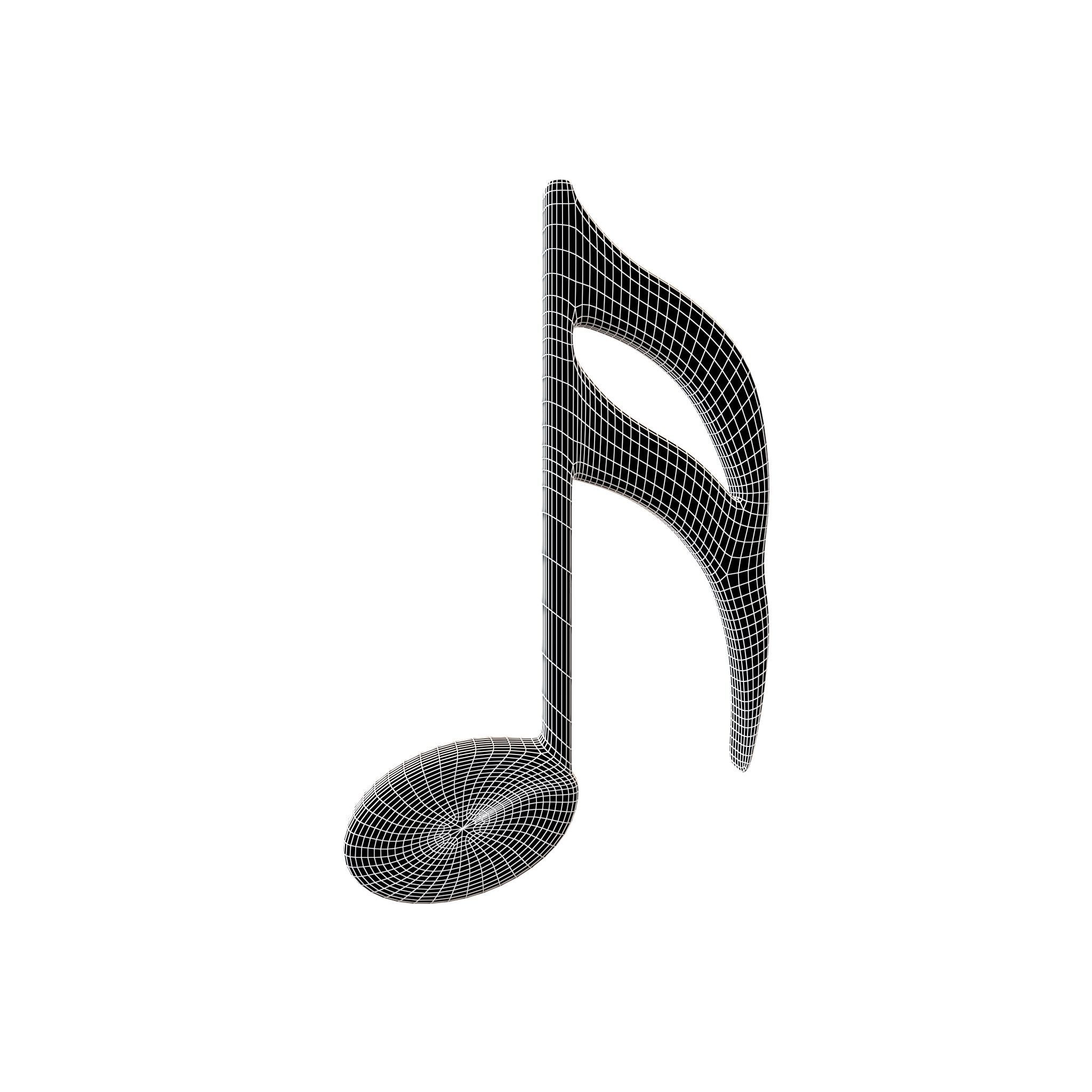 Musical Note Sixteenth Note Symbol v1 001 Low-poly 3D model_4