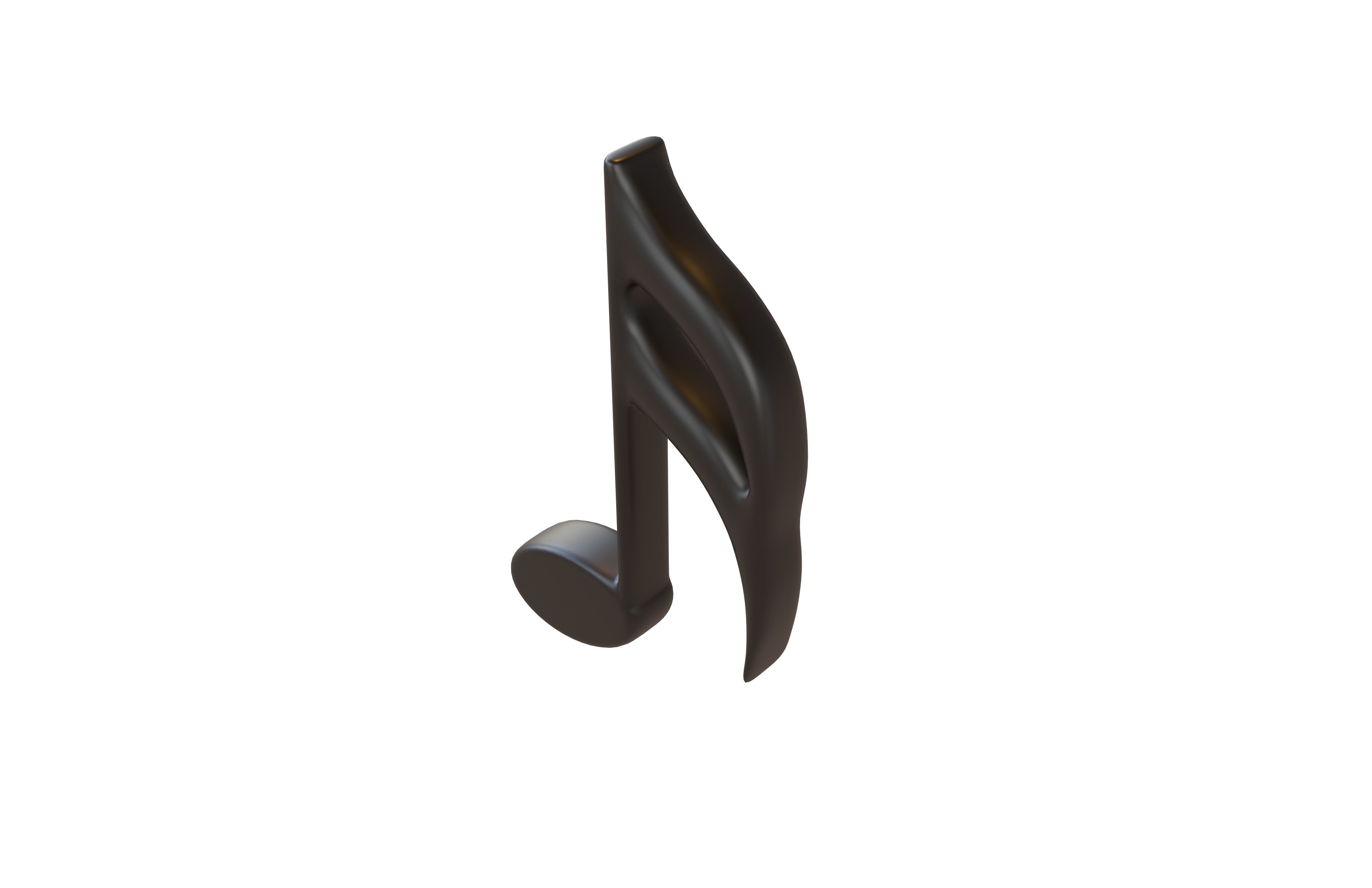 Musical Note Sixteenth Note Symbol v1 001 Low-poly 3D model_2