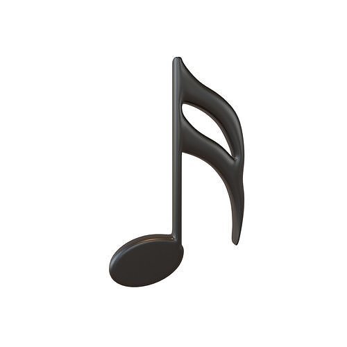 Musical Note Sixteenth Note Symbol v1 001 Low-poly 3D model