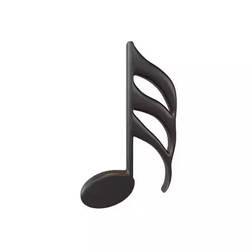 Musical Note Thirty Second Note Symbol v1 001 Low-poly 3D model