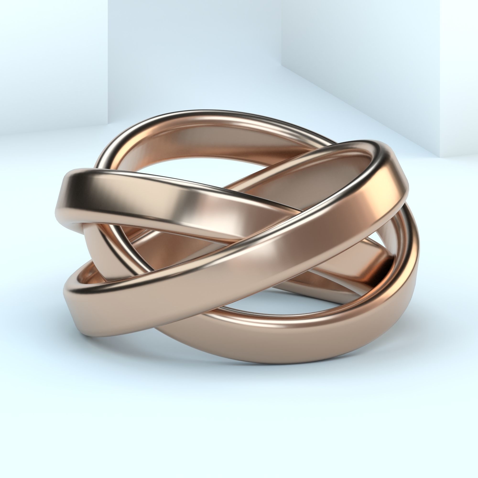 Trinity Knot Ring Design 3D print model_5