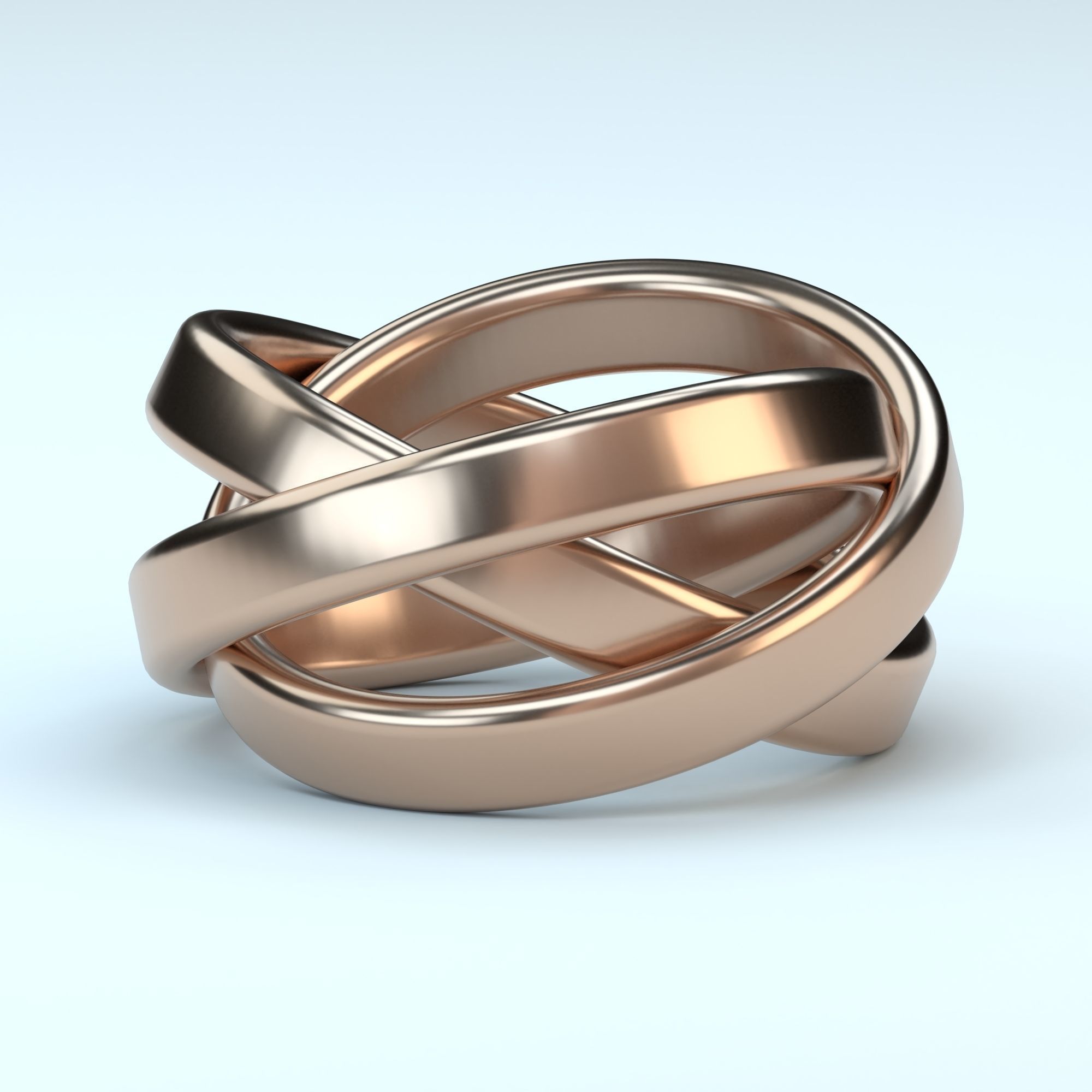 Trinity Knot Ring Design 3D print model_6