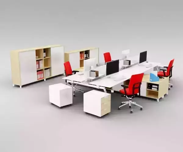 Office Interior Furniture Set 3D model