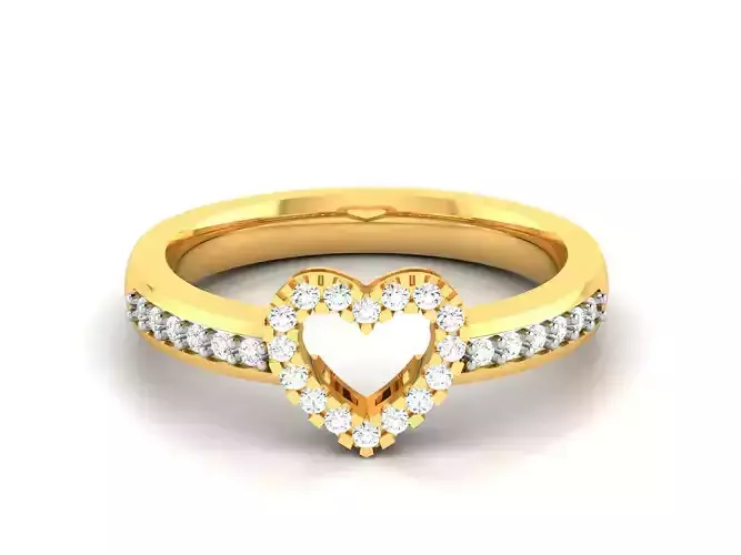 Solitaire Wedding Heart Ring