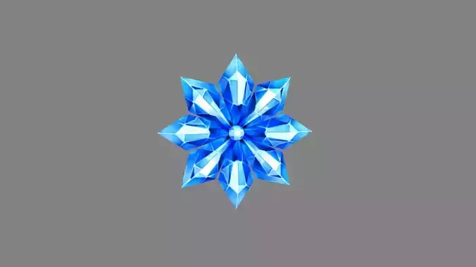 Cartoon snowflake - blue