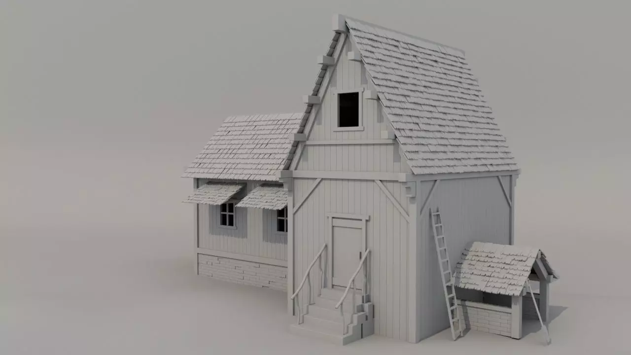 Wooden House 3D print model_0